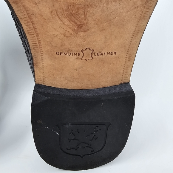 Stacy Adams Parisi Gray Leather Crocodile Embossed Loafers Size 13 Style 24903 - Picture 10 of 12